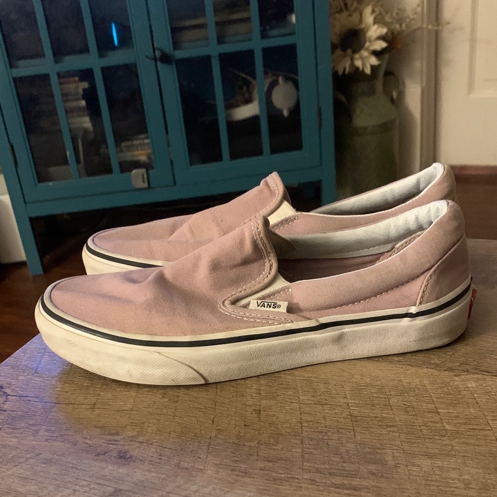 Vans light pink slip on shoes size 7.5